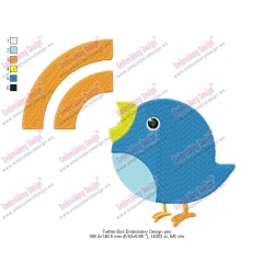 Twitter Bird Embroidery Design